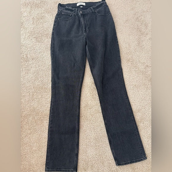 Abercrombie & Fitch Curve Love Ultra High Rise 90s slim Straight Jeans crossover - Picture 2 of 7